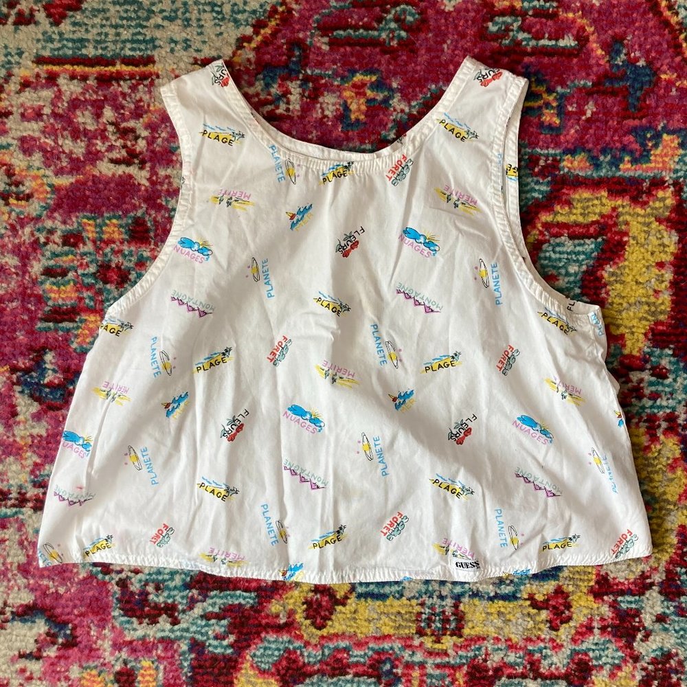 Vintage 80s Guess/Georges Marciano Cropped Boxy Fit Tank Top